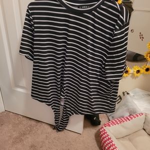 Knot Hem Striped Tee